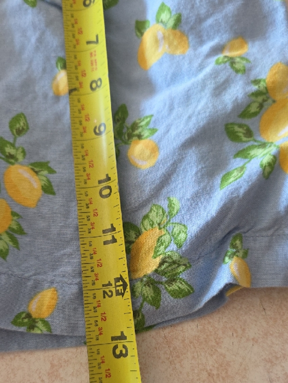 LOFT Light Blue Lemon-Print Linen Blend Shorts Sz S - Picture 6 of 9